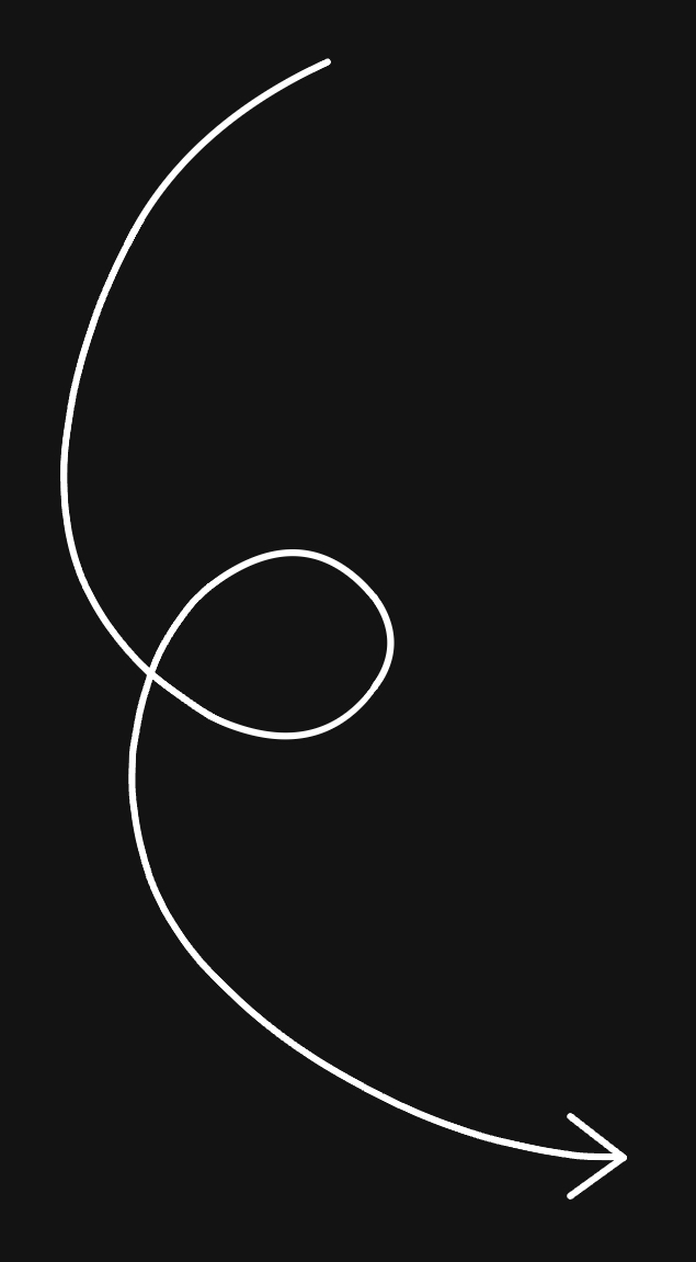 Arrow pointing from text towards photo